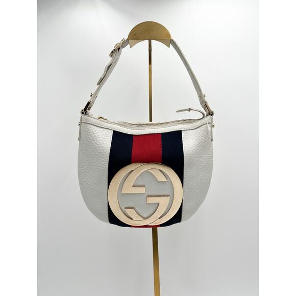 Gucci Blondie White Calfskin Leather Mini Hobo Shoulder Bag - Picture 1 of 13